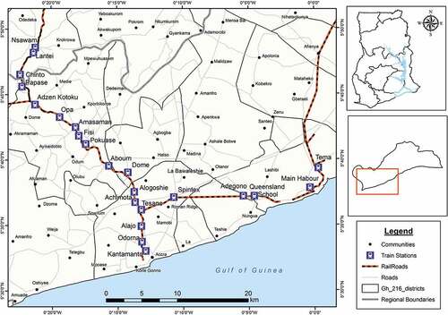 Figure 1. Commuter Rail Transit Routes in Accra.