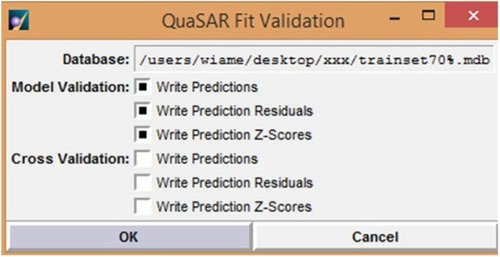 Figure 3 The QuaSAR fit validation panel.