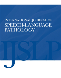 Cover image for International Journal of Speech-Language Pathology, Volume 13, Issue 6, 2011