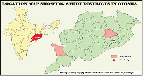 Figure 4. Location map of Odisha showing the study districts and state headquarters.