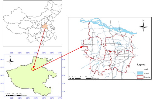 Figure 1. Geographical location and specification of the study area.