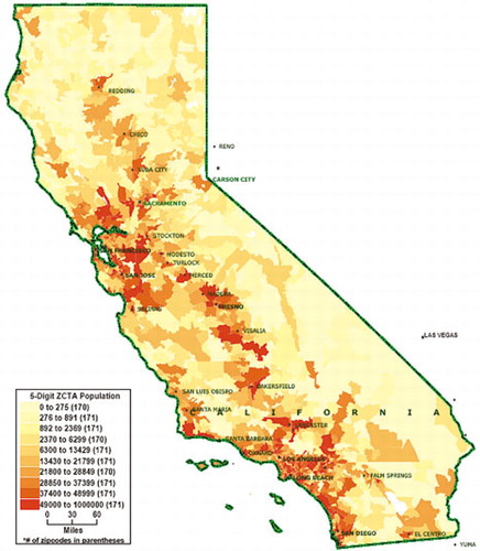 Figure 1 California population by zip code tabulation area, 2000.