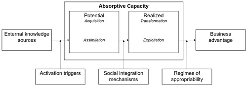 Figure 1. Absorptive capacity, based on Zahra and George (Citation2002).