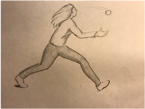Picture 5. Laura runs in order to catch the balls.