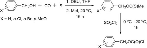 Scheme 81. Synthesis of methyl-O-benzyl carbonothioates.