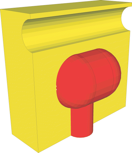 Figure 4. The tissue phantom, showing the inclusion and the hollow cylinder. [Color version available online.]
