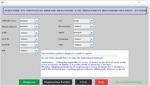 Figure 3. User interface of the developed knowledge-based systems.