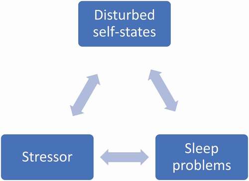 Figure 6. Proposed recursive interactions between stressors, sleep problems, and disturbed self-states