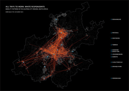 Figure 2. Trips to work by white respondents.