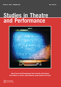 Cover image for Studies in Theatre and Performance, Volume 40, Issue 3, 2020