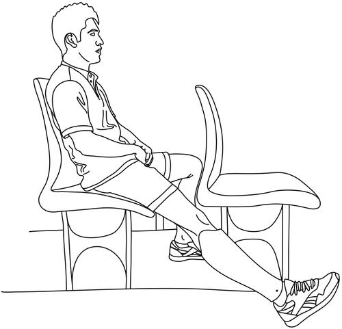 Figure 7. Posture adopted by transtibial amputees when traveling on buses.