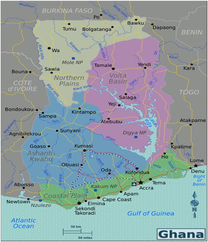Figure 1. Map of the Ghanaian coastal communities.