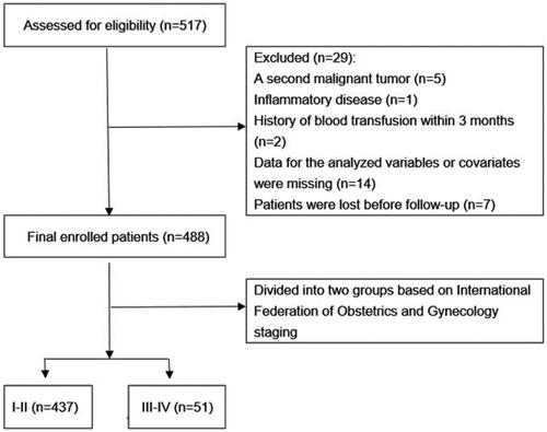 Figure 1. Flow chart for inclusion/exclusion of EC patients.