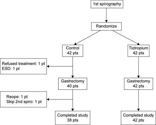 Figure 1 Flow diagram of the 84 enrolled patients.