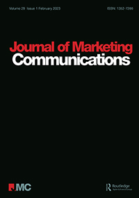Cover image for Journal of Marketing Communications, Volume 29, Issue 1, 2023