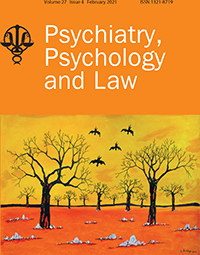 Cover image for Psychiatry, Psychology and Law, Volume 27, Issue 4, 2020