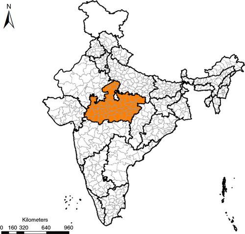 Fig. 2 Madhya Pradesh with its 50 districts.