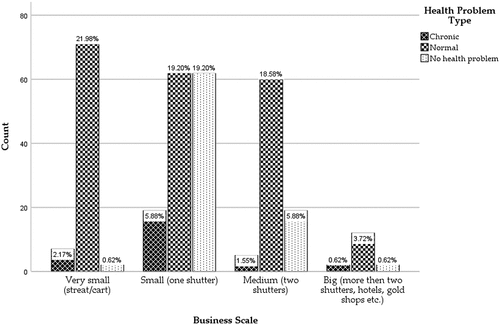 Figure 2. Health conditions among family members across business scales.