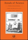 Cover image for Annals of Science, Volume 71, Issue 1, 2014