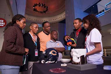 Figure 1. Science minors presenting to friends and family on “family day.”