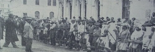 Figure 2. Mooiplaas and Kwelera youth in East London appear at the magistrates’ court after a youth was killed in clashes between the youths of the two rural locations. (Source: Daily Dispatch, 24 January 1951.)