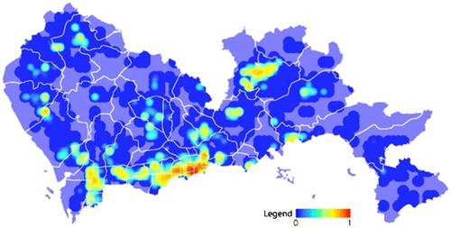 Figure 6. Spatial distribution of attention to public service facility.