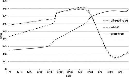 Figure 6. Time-series NDVI curves for summer-harvest crops from January to June.
