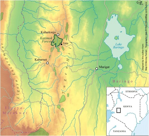 Figure 1. Map of the location of the Katimok Forest.