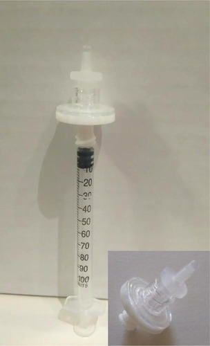 Figure 1 A 22-µm pore filter mounted on a 27-gauge 1 mL tuberculin syringe.