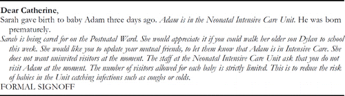 FIGURE 17. Message adapted for female sympathy group member.