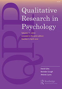 Cover image for Qualitative Research in Psychology, Volume 17, Issue 2, 2020