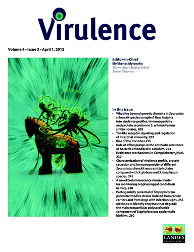 Figure 4. Cover of Virulence Volume 4, Issue 3 (April 1, 2013).