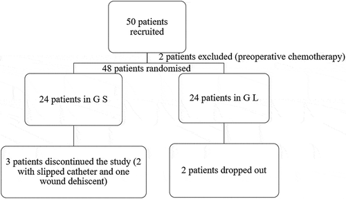 Figure 1. Flow chart of patients recruited and analyzed in the two studied group.