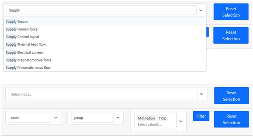 Figure 14. Keyword search and filtering function offered by Pyvis.