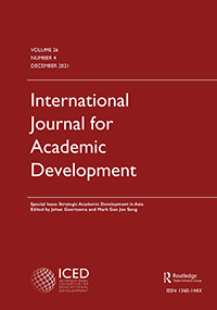 Cover image for International Journal for Academic Development, Volume 26, Issue 4, 2021