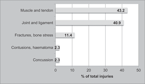 Figure 3. Injury types in professional football players.