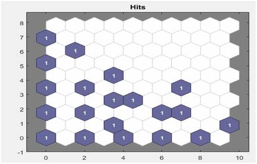 Figure 10. The SOM hits.