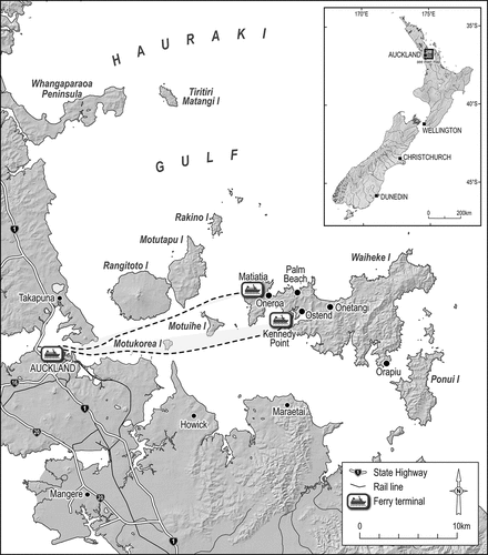 Figure 2. Auckland, the Hauraki Gulf and Waiheke Island.Credits: The credit for the figure is Tim Nolan, Blackant Mapping Solutions.