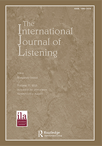 Cover image for International Journal of Listening, Volume 37, Issue 2, 2023