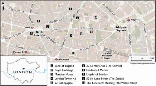 Figure 2. Aldgate Square and Bank Junction.