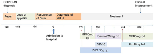 Figure 3 Timeline of the clinical course of the patient.