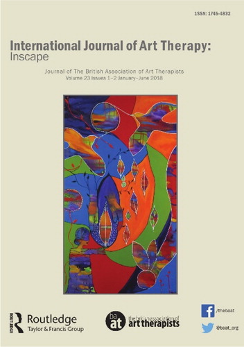 International Journal of Art Therapy: Inscape, Volume 23, Issues 1–2, 2018. The first front cover under the new editorship of Dr Susan Carr and Alex McDonald.