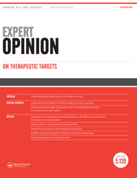 Cover image for Expert Opinion on Therapeutic Targets, Volume 19, Issue 12, 2015