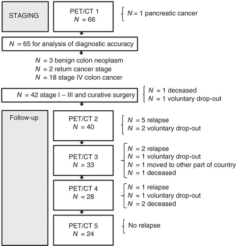 Figure 1. Flow chart of patients in the study. N = number of patients; PET/CT = positron emission tomography/computed tomography.