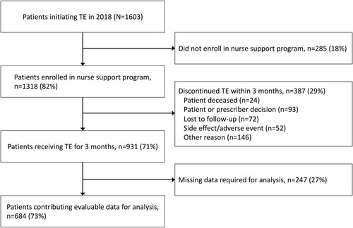 Figure 1 Patient eligibility for the TELEPRO-II analytic sample.