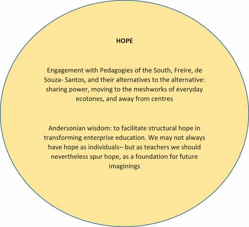 Figure 3. Transforming enterprise education through hope.