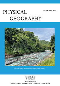 Cover image for Physical Geography, Volume 44, Issue 4, 2023