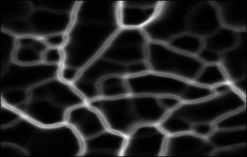 Figure 2. Typical example of a complex, most likely transient pattern for N = 6750, L = 600 and t = 3000.