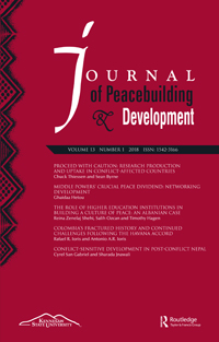 Cover image for Journal of Peacebuilding & Development, Volume 13, Issue 1, 2018