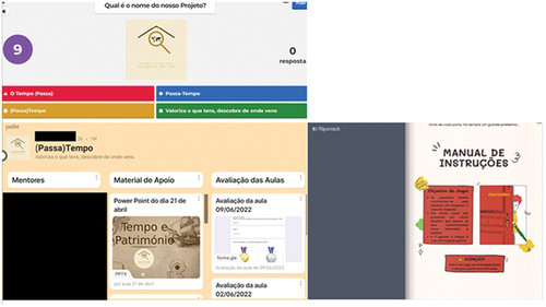 Figure 4. Examples of other ICTs used by teams: Kahoot, Padlet, Flipsnack.